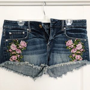 American Eagle Floral Cut-off Shorts